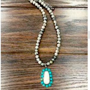 White washed stone necklace